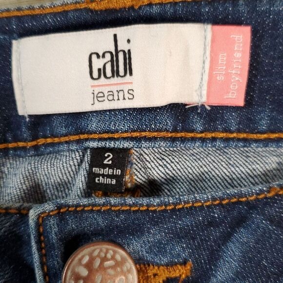 Cabi 5308 Slim Boyfriend Patchy Patched Jeans Patchwork Denim Size 2 Grunge Punk - Picture 6 of 9
